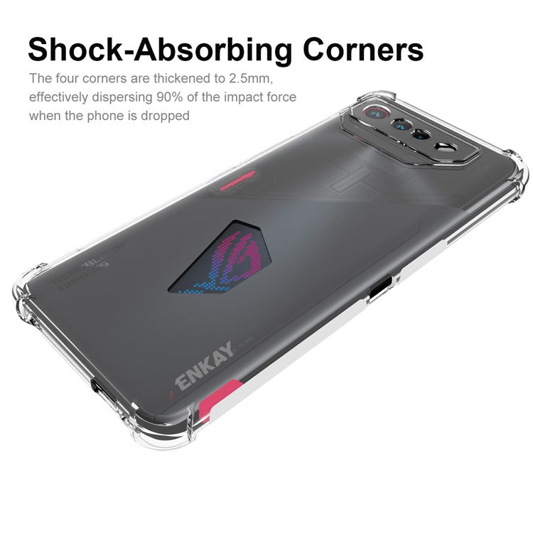ENKAY HAT PRINCE For Asus ROG Phone 7 5G Drop Protection Cell Phone Case Anti-slip Strip Edge TPU Phone Cover