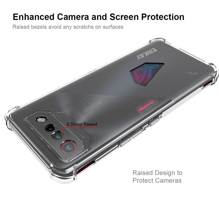 ENKAY HAT PRINCE For Asus ROG Phone 7 5G Drop Protection Cell Phone Case Anti-slip Strip Edge TPU Phone Cover