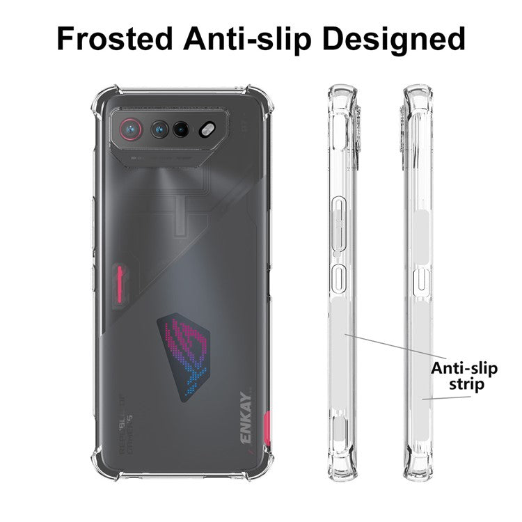 ENKAY HAT PRINCE For Asus ROG Phone 7 5G Drop Protection Cell Phone Case Anti-slip Strip Edge TPU Phone Cover