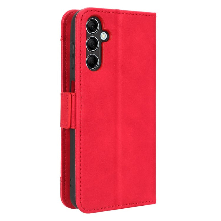 For Samsung Galaxy M54 5G / F54 5G PU Leather Phone Case Multiple Card Slots Wallet Stand Flip Cover - Red