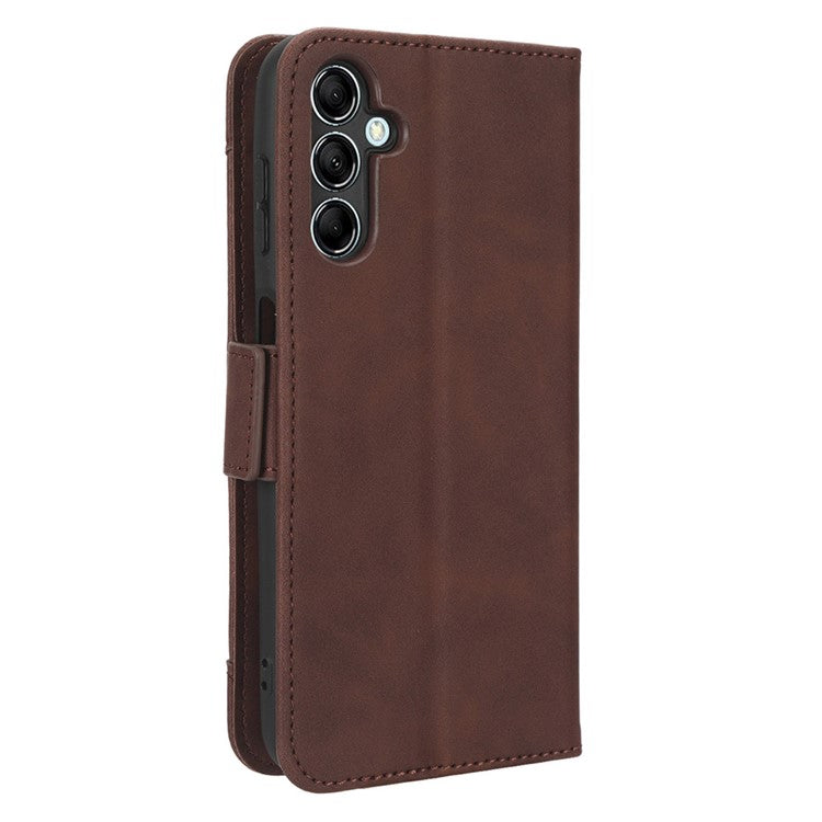 For Samsung Galaxy M54 5G / F54 5G PU Leather Phone Case Multiple Card Slots Wallet Stand Flip Cover - Brown
