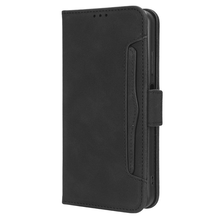 For Samsung Galaxy M54 5G / F54 5G PU Leather Phone Case Multiple Card Slots Wallet Stand Flip Cover - Black