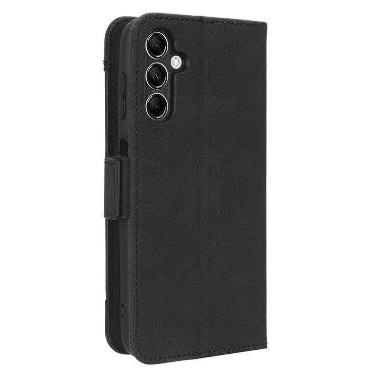 For Samsung Galaxy M54 5G / F54 5G PU Leather Phone Case Multiple Card Slots Wallet Stand Flip Cover - Black