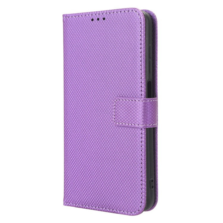 For Samsung Galaxy M54 5G / F54 5G PU Leather Magnetic Flip Case Diamond Texture Wallet Stand Phone Cover - Purple