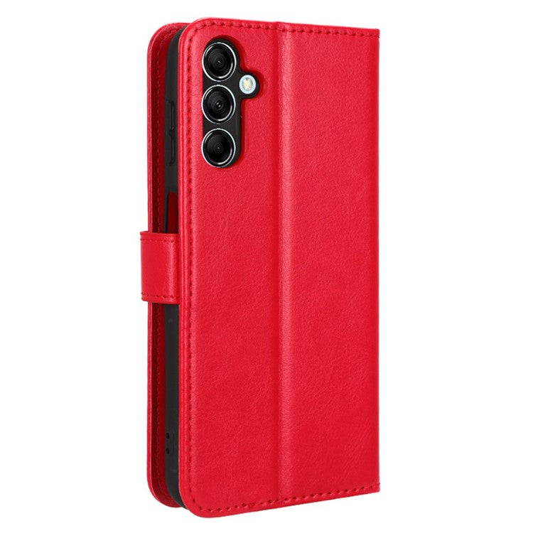 Wallet Phone Case for Samsung Galaxy M54 5G / F54 5G Crazy Horse Texture PU Leather Flip Stand Cover - Red