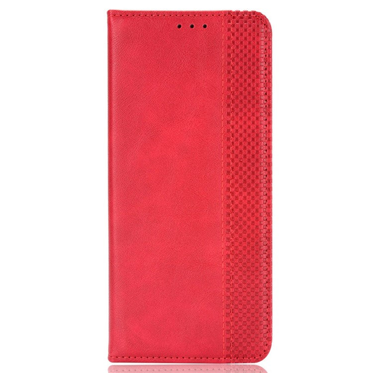 For Samsung Galaxy M54 5G / F54 5G PU Leather Vintage Magnetic Cover Stand Flip Wallet Phone Case - Red