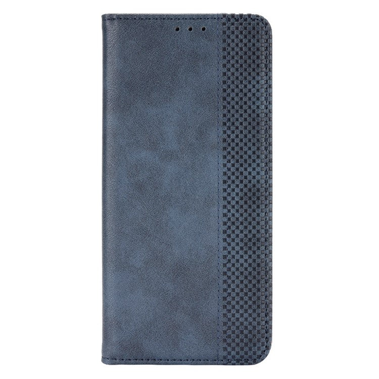 For Samsung Galaxy M54 5G / F54 5G PU Leather Vintage Magnetic Cover Stand Flip Wallet Phone Case - Blue