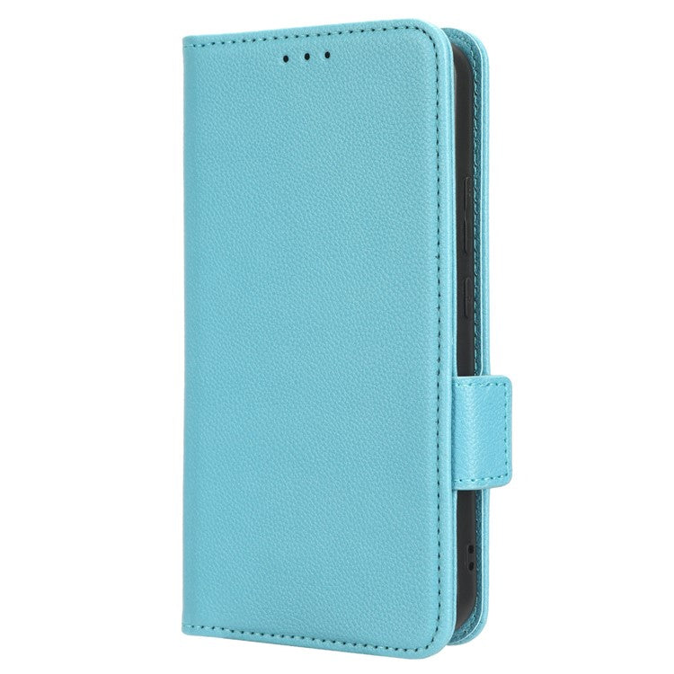 For Samsung Galaxy M54 5G / F54 5G PU Leather Wallet Anti-scratch Phone Case Litchi Texture Flip Stand Cover - Baby Blue