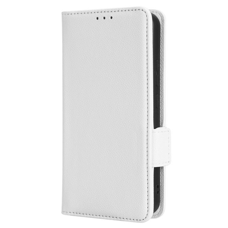 For Samsung Galaxy M54 5G / F54 5G PU Leather Wallet Anti-scratch Phone Case Litchi Texture Flip Stand Cover - White