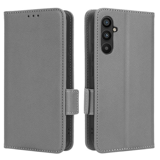 For Samsung Galaxy M54 5G / F54 5G PU Leather Wallet Anti-scratch Phone Case Litchi Texture Flip Stand Cover - Grey