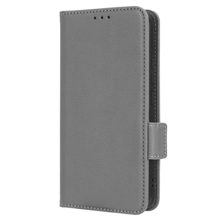 For Samsung Galaxy M54 5G / F54 5G PU Leather Wallet Anti-scratch Phone Case Litchi Texture Flip Stand Cover - Grey