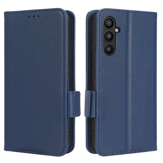 For Samsung Galaxy M54 5G / F54 5G PU Leather Wallet Anti-scratch Phone Case Litchi Texture Flip Stand Cover - Dark Blue