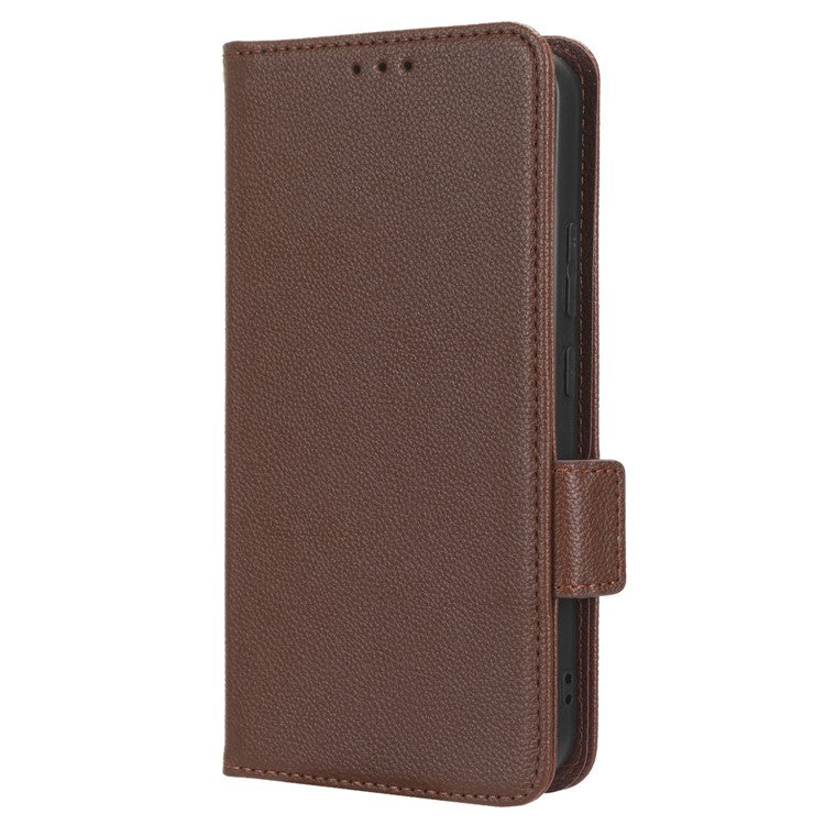 For Samsung Galaxy M54 5G / F54 5G PU Leather Wallet Anti-scratch Phone Case Litchi Texture Flip Stand Cover - Brown