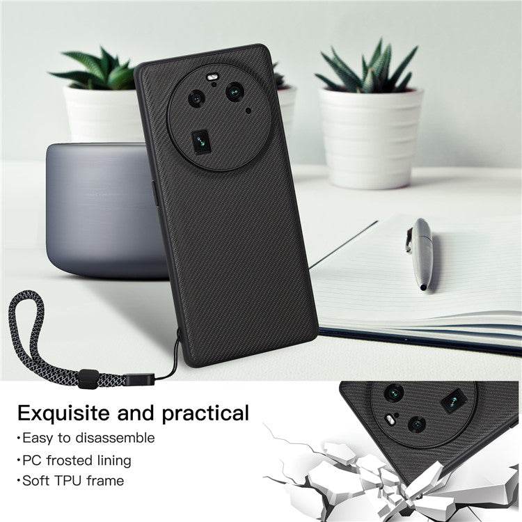 VILI TC Series for Oppo Find X6 Pro Textured Leather Coated TPU Case Drop-proof Cell Phone Cover