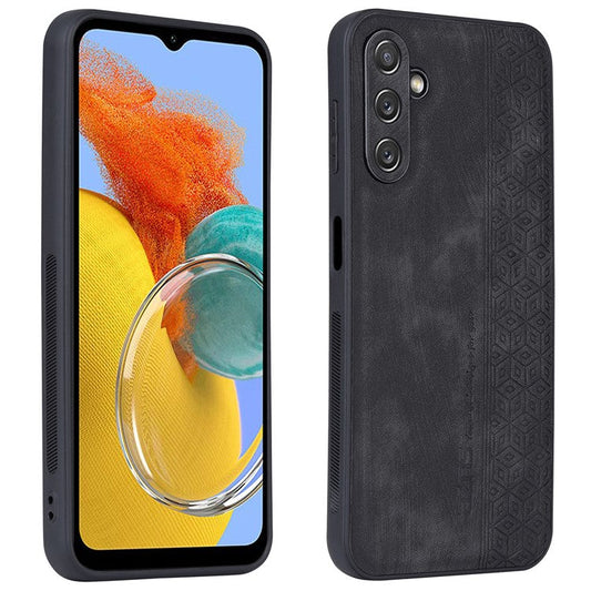 AZNS For Samsung Galaxy M14 5G Anti-scratch Phone Case Imprinted PU Leather+TPU Back Cover - Black
