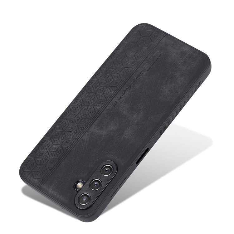 AZNS For Samsung Galaxy M14 5G Anti-scratch Phone Case Imprinted PU Leather+TPU Back Cover - Black