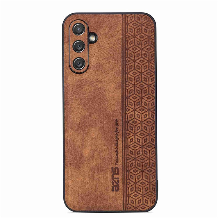 AZNS For Samsung Galaxy M14 5G Anti-scratch Phone Case Imprinted PU Leather+TPU Back Cover - Brown