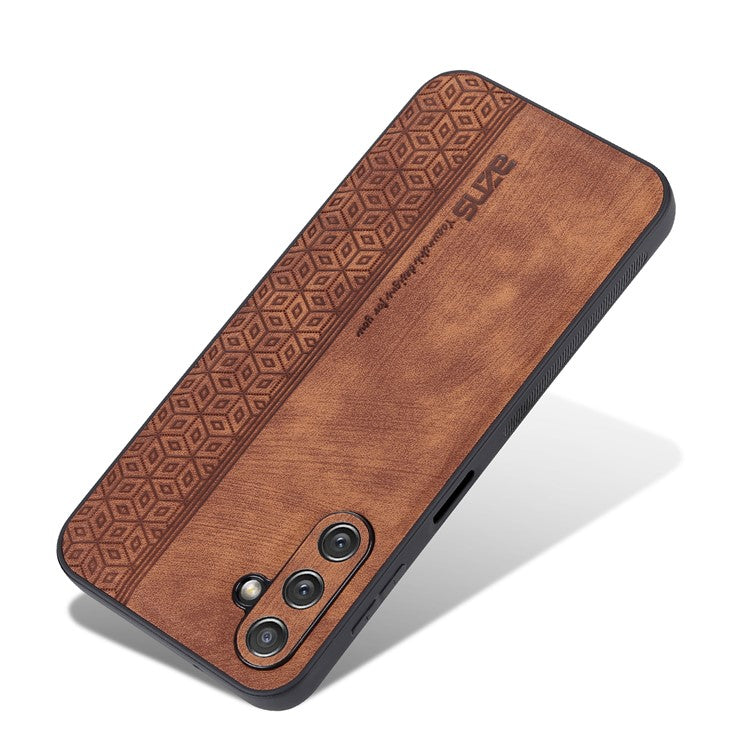 AZNS For Samsung Galaxy M14 5G Anti-scratch Phone Case Imprinted PU Leather+TPU Back Cover - Brown