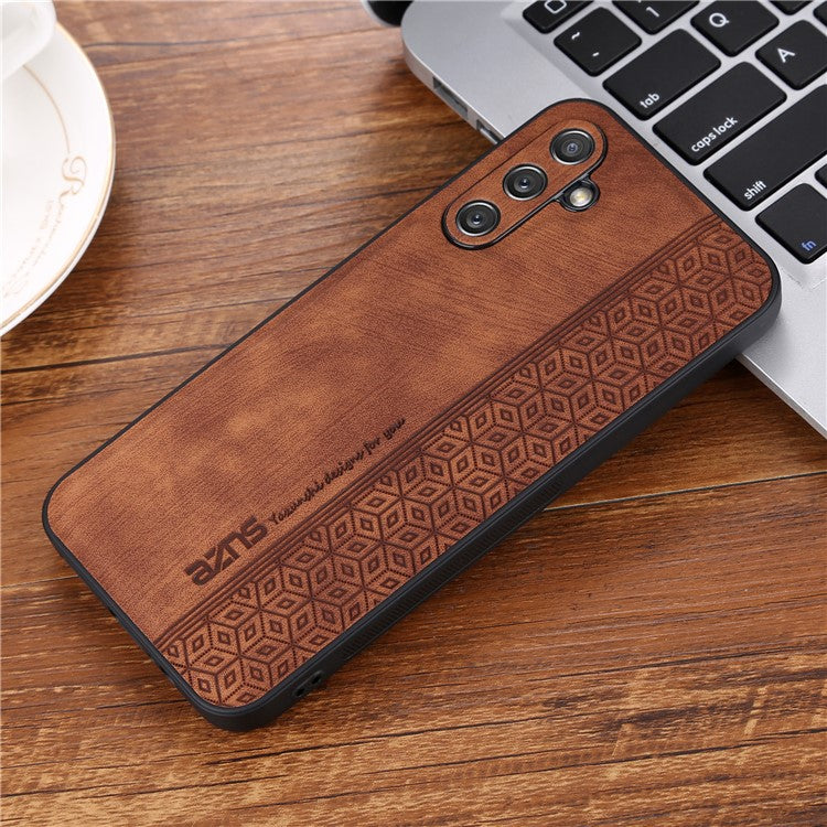 AZNS For Samsung Galaxy M14 5G Anti-scratch Phone Case Imprinted PU Leather+TPU Back Cover - Brown