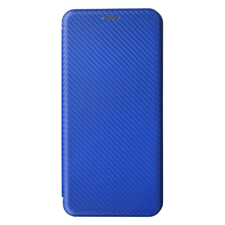 For Samsung Galaxy M54 5G / F54 5G PU Leather Carbon Fiber Texture Phone Case Stand Card Slot Magnetic Cover - Blue