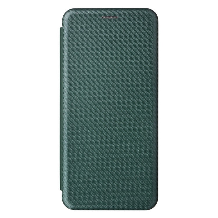 For Samsung Galaxy M54 5G / F54 5G PU Leather Carbon Fiber Texture Phone Case Stand Card Slot Magnetic Cover - Green