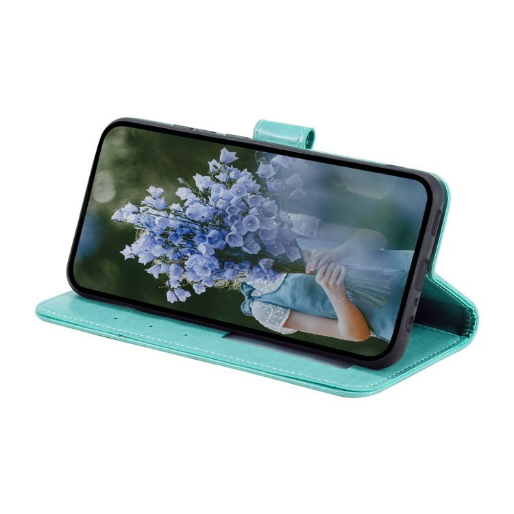 For Samsung Galaxy M54 5G / F54 5G Anti-Scratch PU Leather Wallet Phone Case Mandala Flower Pattern Stand Cover - Green