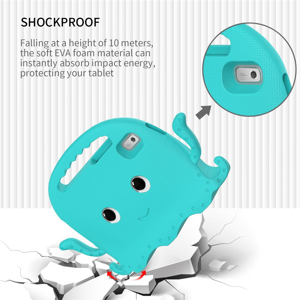 For Lenovo Tab M9 EVA Case Cartoon Octopus Hand Grip Tablet Cover with Shoulder Strap - Baby Blue