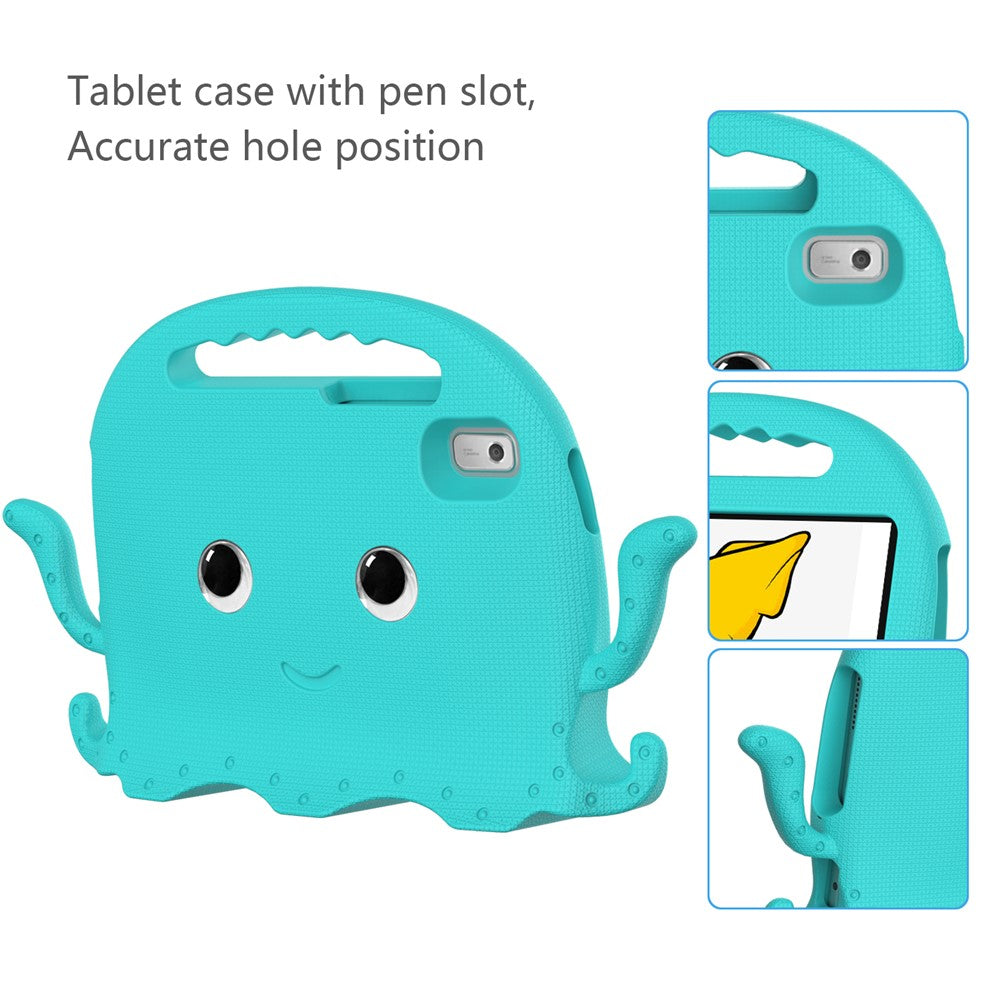 For Lenovo Tab M9 EVA Case Cartoon Octopus Hand Grip Tablet Cover with Shoulder Strap - Baby Blue