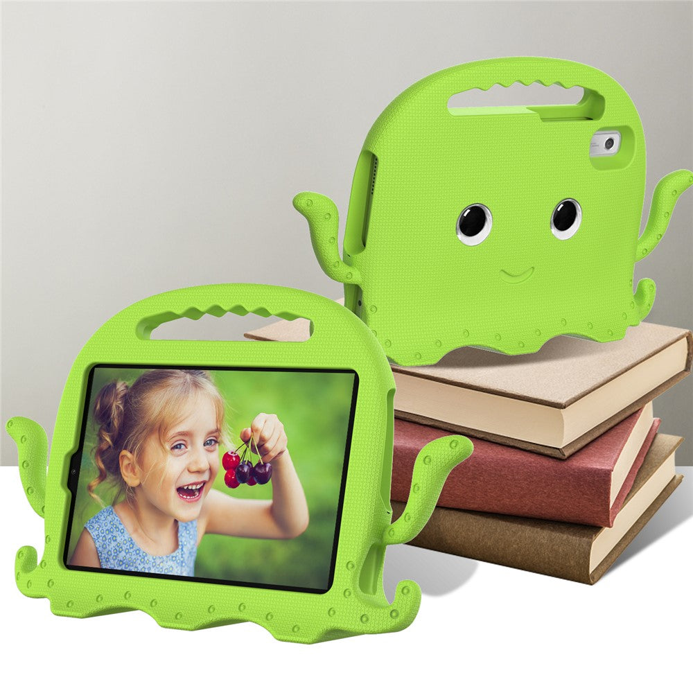 For Lenovo Tab M9 EVA Case Cartoon Octopus Hand Grip Tablet Cover with Shoulder Strap - Green