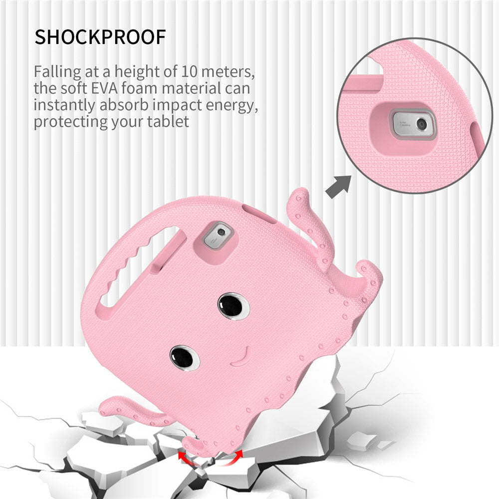 For Lenovo Tab M9 EVA Case Cartoon Octopus Hand Grip Tablet Cover with Shoulder Strap - Pink