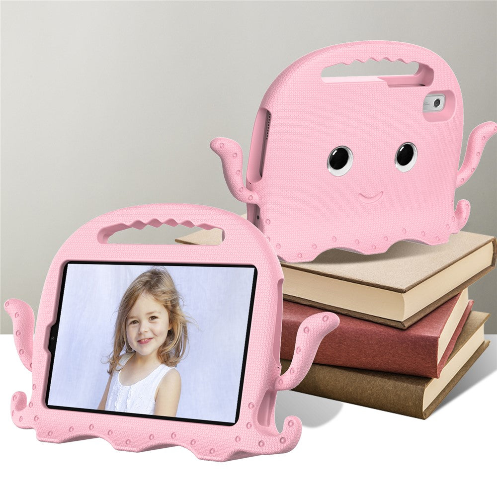 For Lenovo Tab M9 EVA Case Cartoon Octopus Hand Grip Tablet Cover with Shoulder Strap - Pink