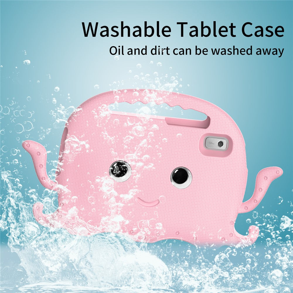 For Lenovo Tab M9 EVA Case Cartoon Octopus Hand Grip Tablet Cover with Shoulder Strap - Pink