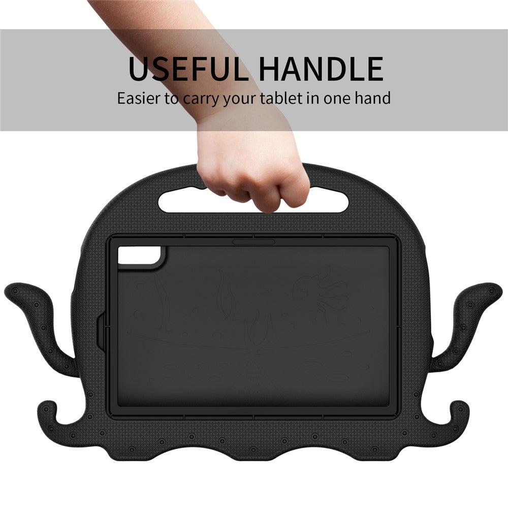 For Lenovo Tab M9 EVA Case Cartoon Octopus Hand Grip Tablet Cover with Shoulder Strap - Black
