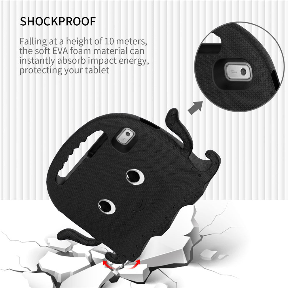 For Lenovo Tab M9 EVA Case Cartoon Octopus Hand Grip Tablet Cover with Shoulder Strap - Black