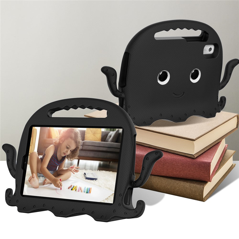 For Lenovo Tab M9 EVA Case Cartoon Octopus Hand Grip Tablet Cover with Shoulder Strap - Black