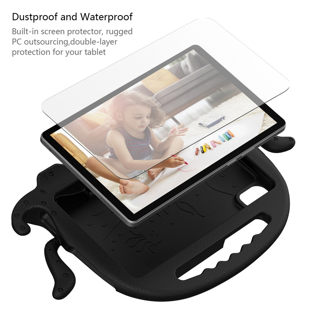 For Lenovo Tab M9 EVA Case Cartoon Octopus Hand Grip Tablet Cover with Shoulder Strap - Black