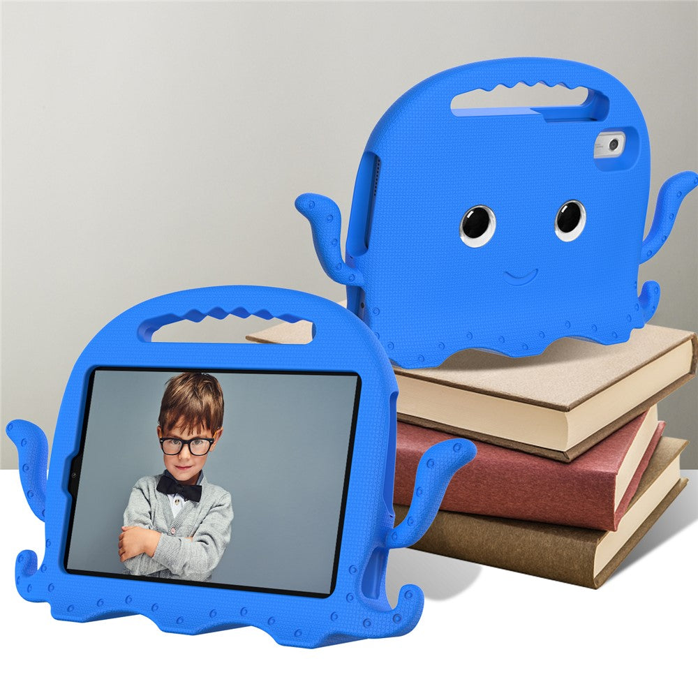 For Lenovo Tab M9 EVA Case Cartoon Octopus Hand Grip Tablet Cover with Shoulder Strap - Blue