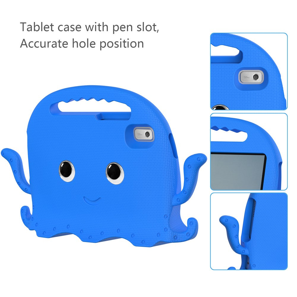 For Lenovo Tab M9 EVA Case Cartoon Octopus Hand Grip Tablet Cover with Shoulder Strap - Blue