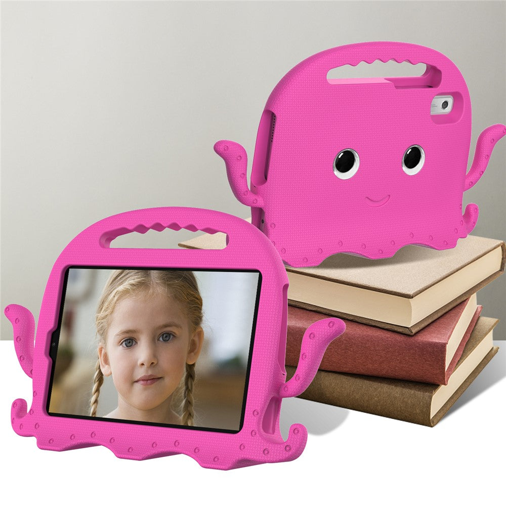 For Lenovo Tab M9 EVA Case Cartoon Octopus Hand Grip Tablet Cover with Shoulder Strap - Rose