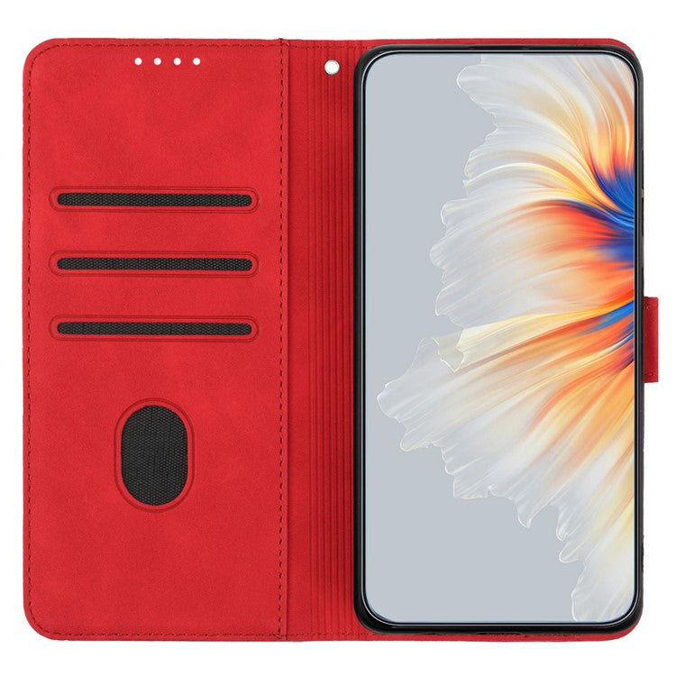 YX0030 For Samsung Galaxy A14 5G / 4G Phone Case PU Leather Wallet Stand Imprinted Pattern Cover - Red