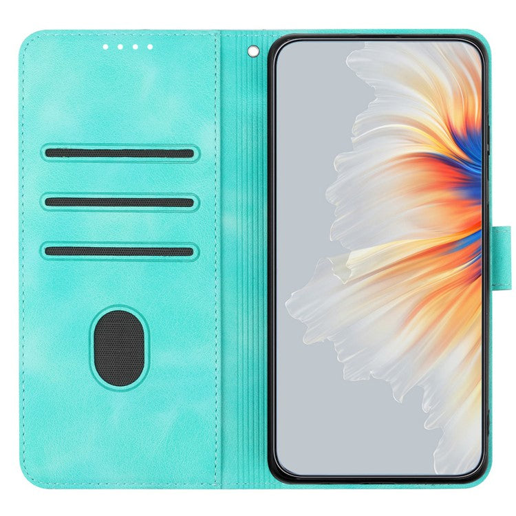 YX0030 Shockproof Wallet Case for Samsung Galaxy A73 5G Imprinted Pattern Phone Case PU Leather Flip Cover - Baby Blue