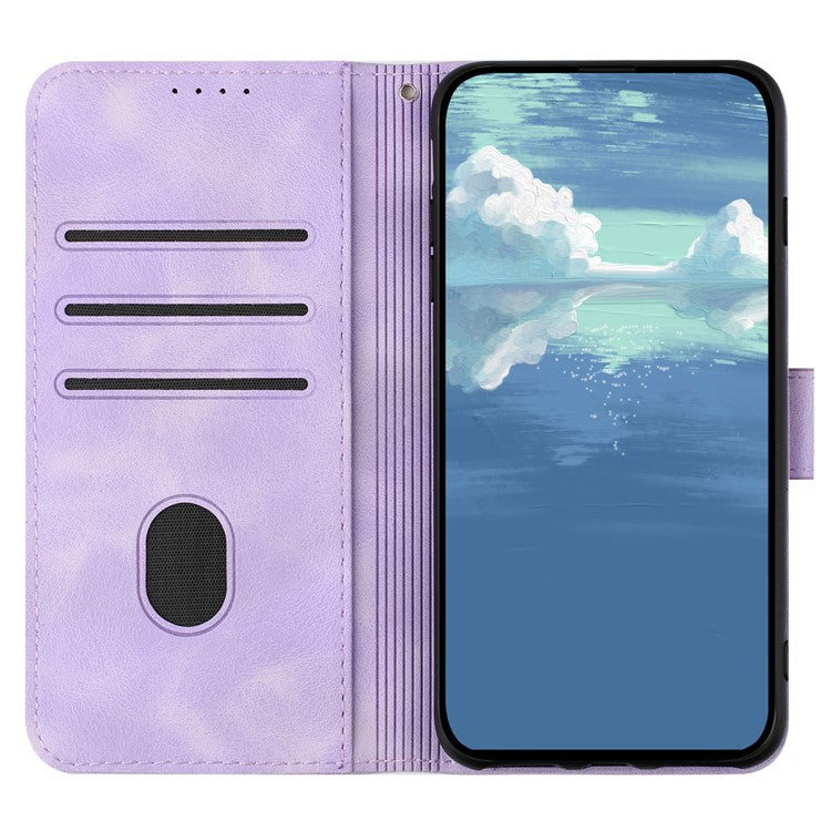 YX0040 For Samsung Galaxy M33 5G (Global Version) Wallet Phone Case Imprinted Pattern PU Leather Phone Stand Cover - Light Purple