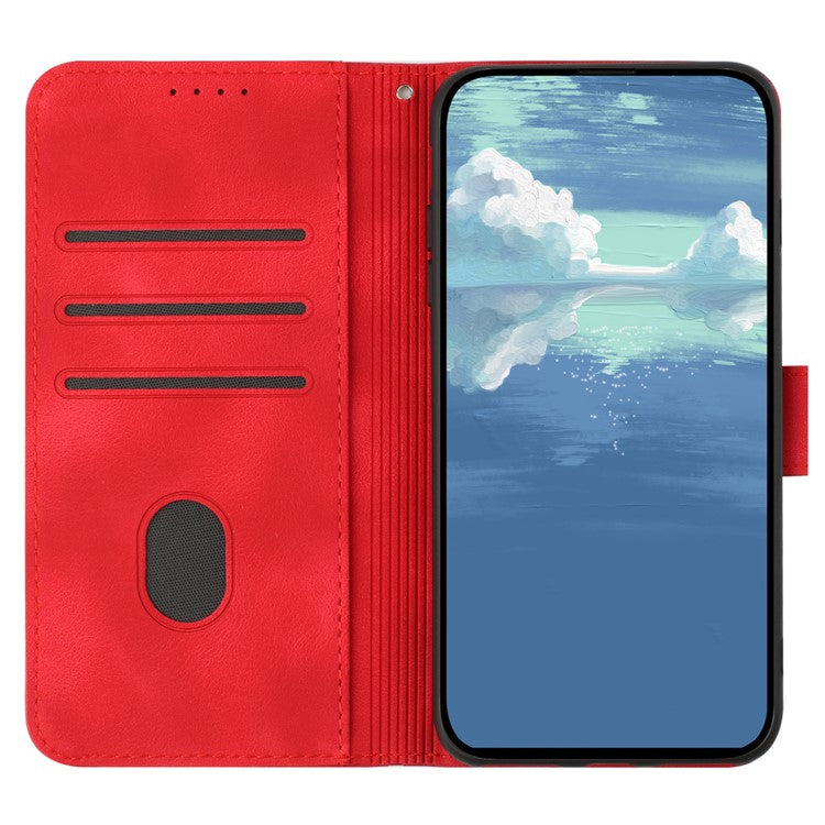 YX0040 For Samsung Galaxy M53 5G TPU+PU Leather Cover Imprinted Pattern Wallet Phone Stand Case - Red