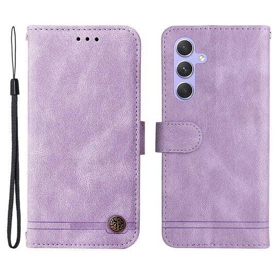 For Samsung Galaxy M54 5G / F54 5G Leather Wallet Cases Skin Touch Phone Cover Stand with Strap - Purple