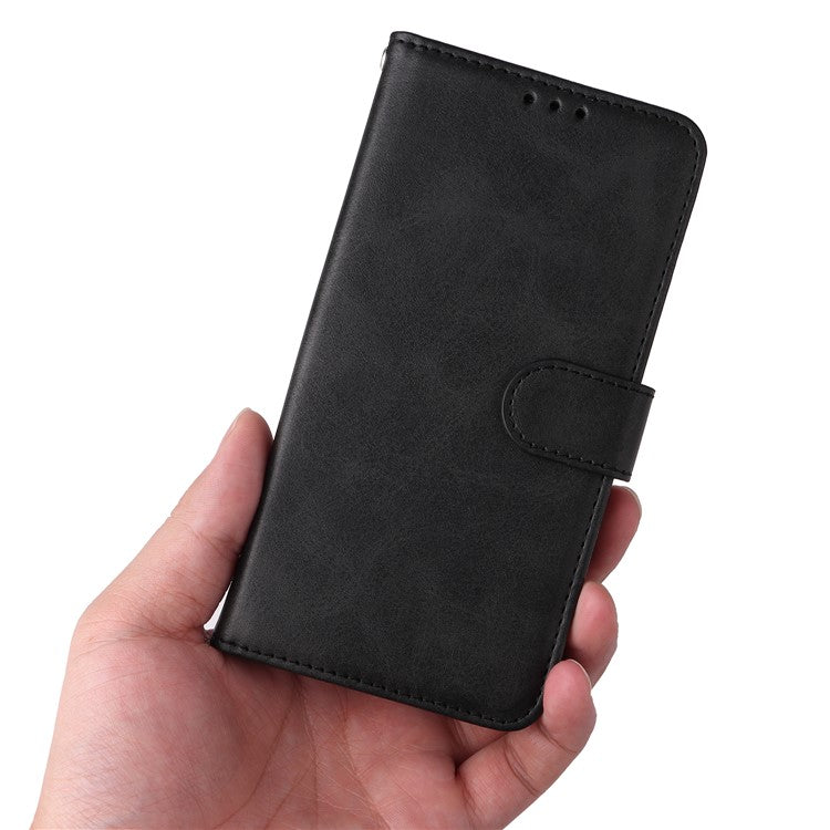 For Samsung Galaxy M54 5G / F54 5G Flip Protective Phone Cover PU Leather Calf Texture Stand Wallet Case - Black