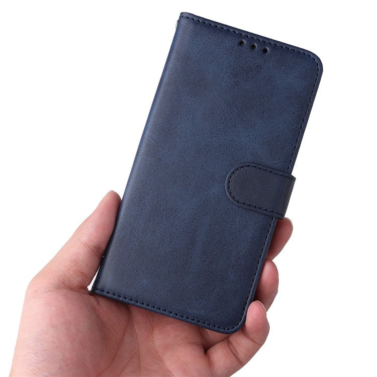 For Samsung Galaxy M54 5G / F54 5G Flip Protective Phone Cover PU Leather Calf Texture Stand Wallet Case - Blue
