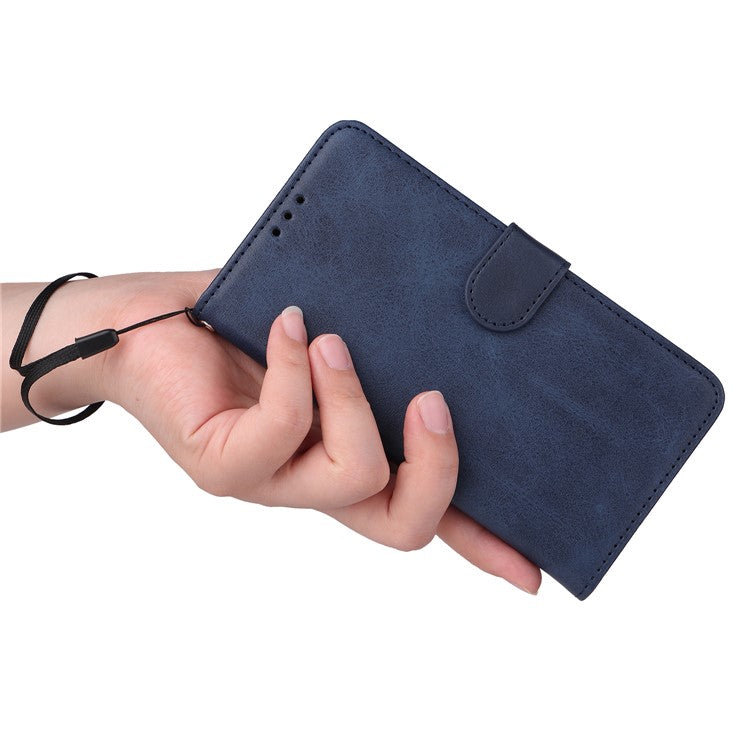 For Samsung Galaxy M54 5G / F54 5G Flip Protective Phone Cover PU Leather Calf Texture Stand Wallet Case - Blue