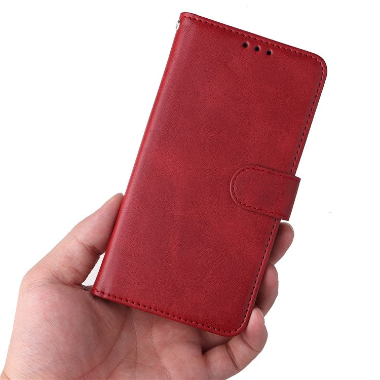 For Samsung Galaxy M54 5G / F54 5G Flip Protective Phone Cover PU Leather Calf Texture Stand Wallet Case - Red