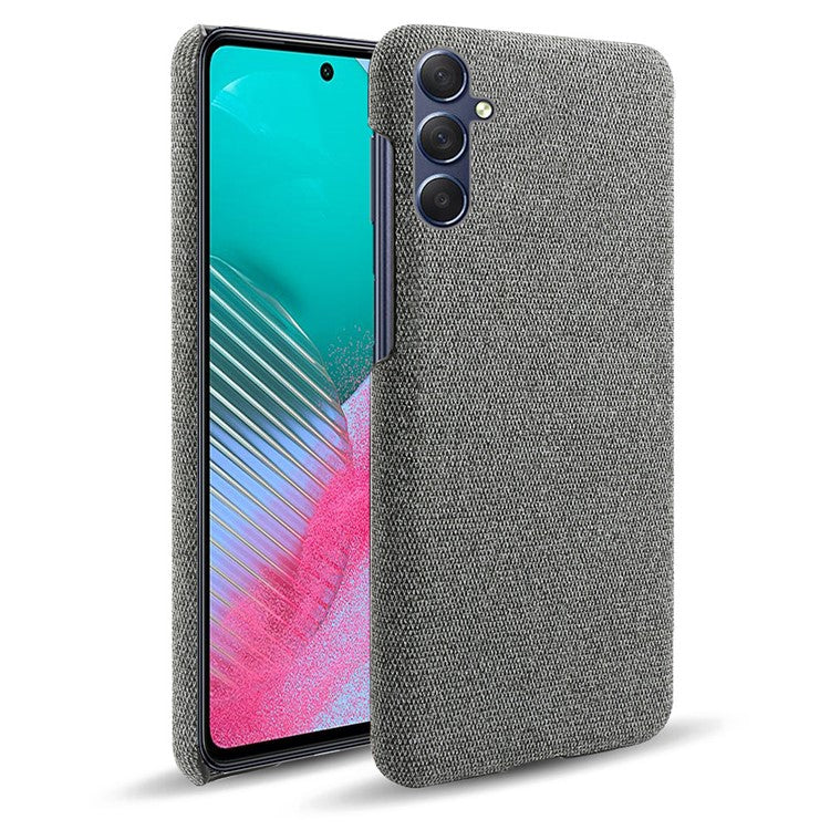 For Samsung Galaxy A24 4G (162.1 x 77.6 x 8.3mm) Non-Slip Case Cloth+Hard PC Protective Guardian Phone Cover - Grey