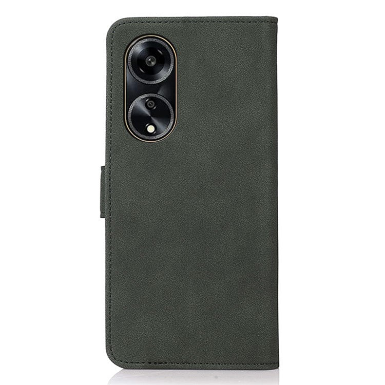 KHAZNEH PU Leather Phone Case for Oppo A1 5G Textured Flip Wallet Stand Cover - Green